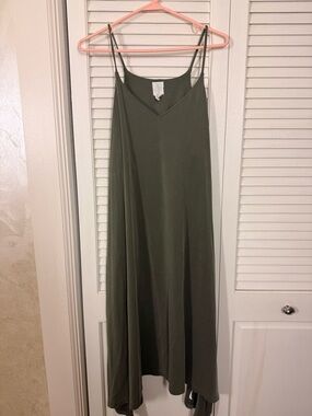 Olive Green Slip Maxi Dress